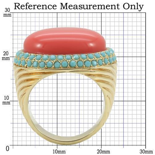 Load image into Gallery viewer, 0W334 Gold Brass Ring with Semi-Precious in Rose
