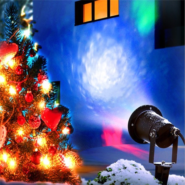 12W Remote Control Water Wave Effect Outdoor Projector Light with 7Colors Decor for Christmas Party