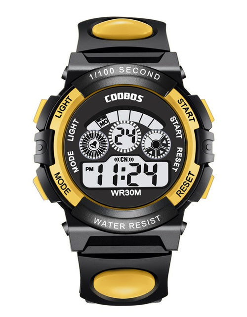 Load image into Gallery viewer, Color: Yellow, Size: Small - Colorful light waterproof student electronic watch
