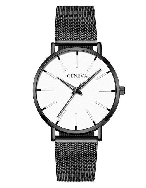 Load image into Gallery viewer, Color: Black belt with white - Business Net Belt Quartz Watch
