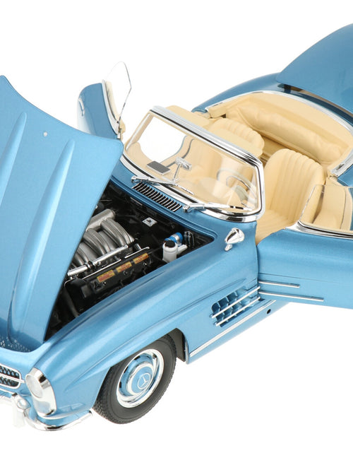 Load image into Gallery viewer, 1958 Mercedes-Benz 300 SL Roadster (W198) Blue Metallic 1/18 Diecast Model Car by Minichamps
