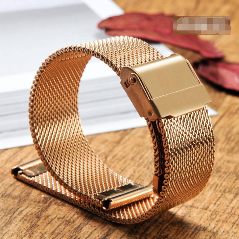 Color: 16MM rose gold - Stainless steel mesh strap