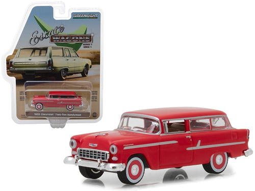 Load image into Gallery viewer, 1955 Chevrolet Two-Ten Handyman Gypsy Red &quot;Estate Wagons&quot; Series 1 1/64 Diecast Model Car by Greenlight
