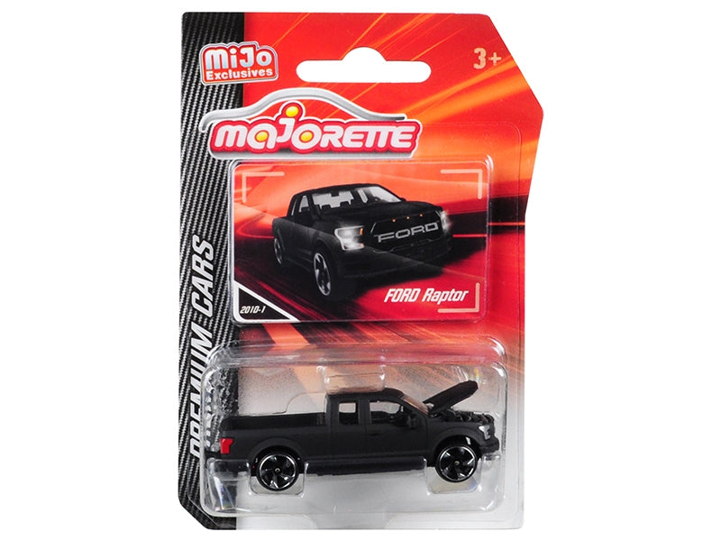 Ford Raptor F150 Pickup Truck Matt Black "Premium Cars" 1/72 Diecast Model Car by Majorette