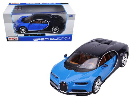 Load image into Gallery viewer, Bugatti Chiron Blue and Dark Blue 1/24 Diecast Model Car by Maisto
