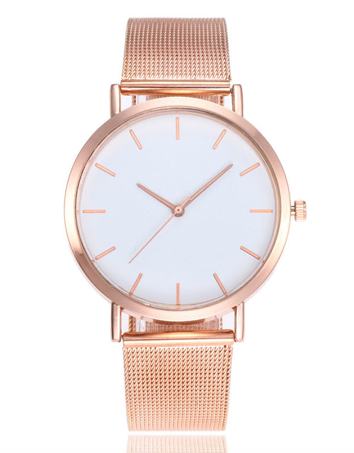 Load image into Gallery viewer, Color: Rose Gold - Simple alloy mesh belt watch
