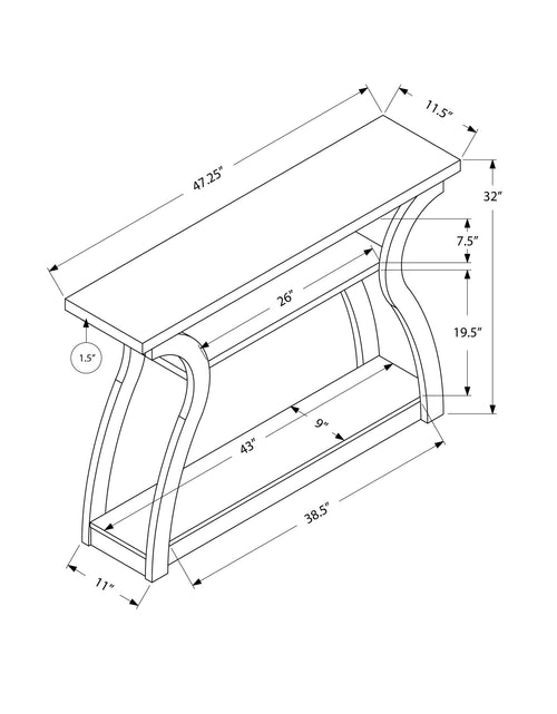Load image into Gallery viewer, 47&quot; Taupe Floor Shelf Console Table With Storage
