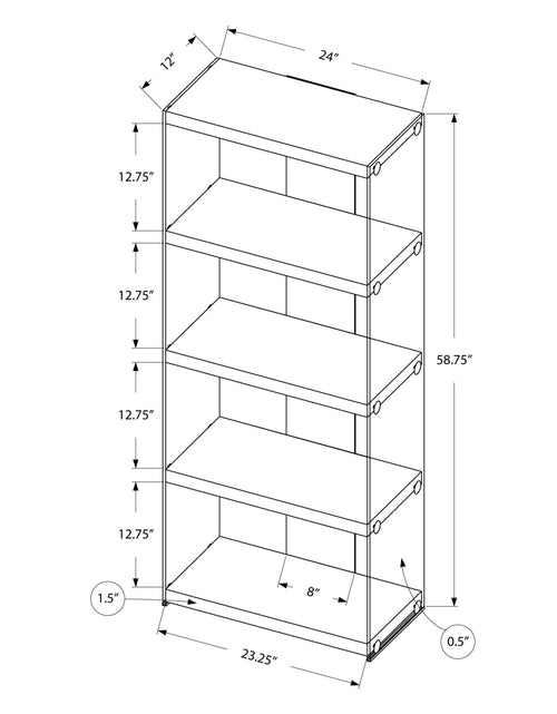 Load image into Gallery viewer, 59&quot; White Glass Four Tier Etagere Bookcase
