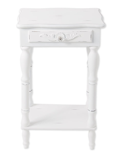 Load image into Gallery viewer, Carved White Side Table
