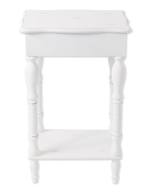 Load image into Gallery viewer, Carved White Side Table
