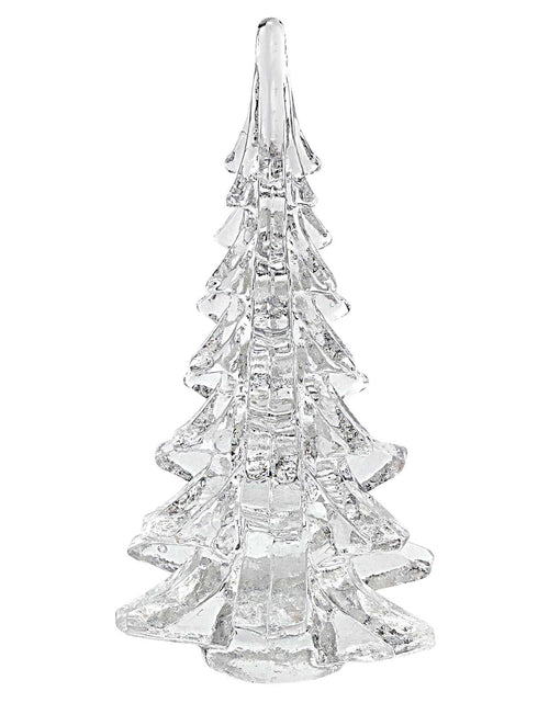 Load image into Gallery viewer, 12&quot; Mouth Blown Clear Glass Christmas Tree Sculpture
