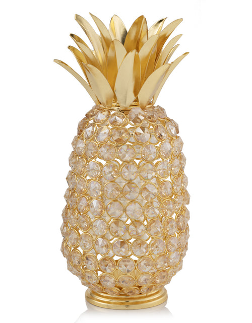 Load image into Gallery viewer, 11&quot; Faux Crystal And Gold Pineapple Sculpture
