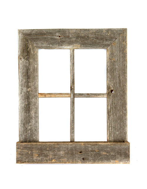 Load image into Gallery viewer, 22X18 Rustic Weatered Grey Window Frame With Planter
