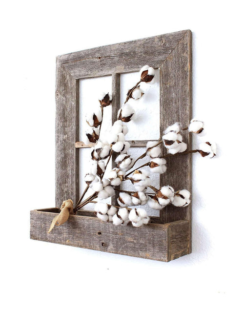 Load image into Gallery viewer, 22X18 Rustic Weatered Grey Window Frame With Planter
