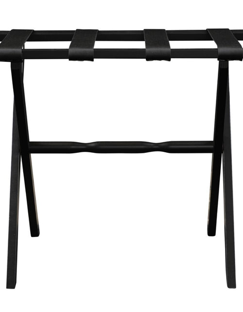 Load image into Gallery viewer, Hotel Black Finish Wood Folding Luggage Rack With Black Straps
