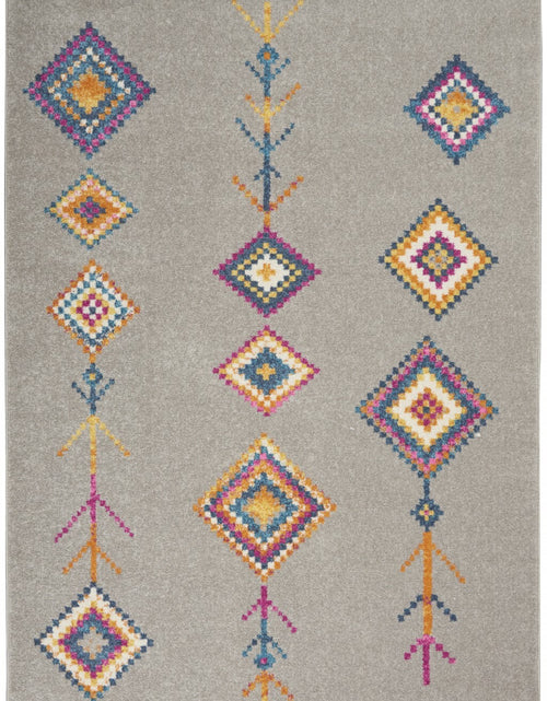 Load image into Gallery viewer, 5&#39; X 7&#39; Gray Geometric Berber Area Rug

