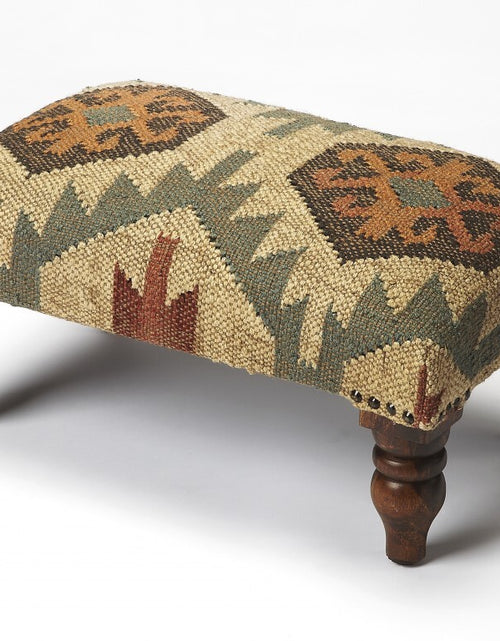 Load image into Gallery viewer, 20&quot; Brown Linen Cocktail Ottoman
