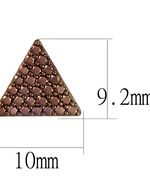 Load image into Gallery viewer, 3W1122 - IP Coffee light Brass Earrings with AAA Grade CZ  in Light Coffee
