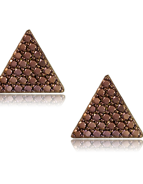 Load image into Gallery viewer, 3W1122 - IP Coffee light Brass Earrings with AAA Grade CZ  in Light Coffee
