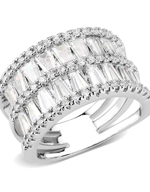 Load image into Gallery viewer, 3W1606 - Rhodium Brass Ring with AAA Grade CZ in Clear
