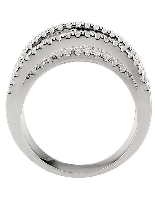 Load image into Gallery viewer, 3W1609 - Rhodium Brass Ring with AAA Grade CZ in Clear
