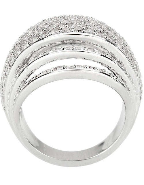 Load image into Gallery viewer, 3W1610 - Rhodium Brass Ring with AAA Grade CZ in Clear
