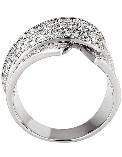 Load image into Gallery viewer, 3W1611 - Rhodium Brass Ring with AAA Grade CZ in Clear
