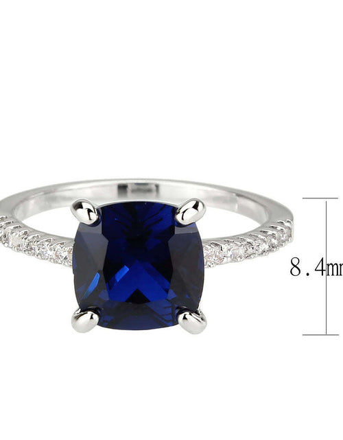 Load image into Gallery viewer, 3W1612 - Rhodium Brass Ring with Semi-Precious in London Blue
