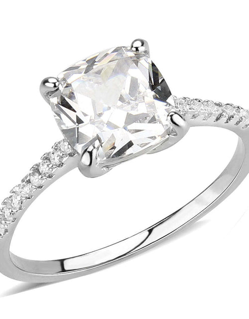 Load image into Gallery viewer, 3W1636 - Rhodium Brass Ring with AAA Grade CZ in Clear
