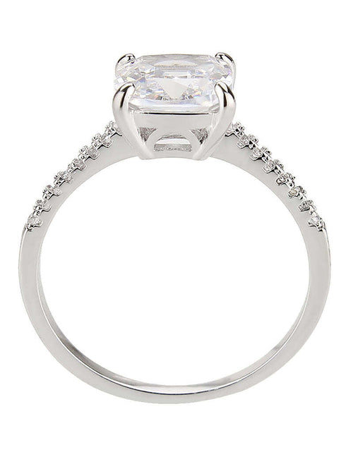 Load image into Gallery viewer, 3W1636 - Rhodium Brass Ring with AAA Grade CZ in Clear
