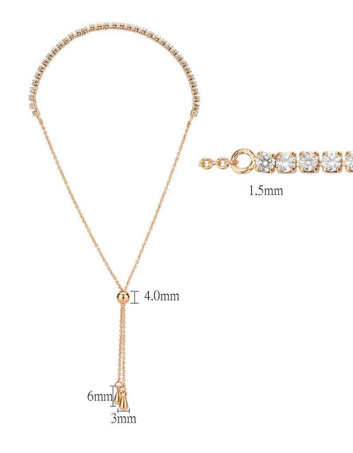 Load image into Gallery viewer, 3W1639 - Rose Gold Brass Bracelet with AAA Grade CZ in Clear
