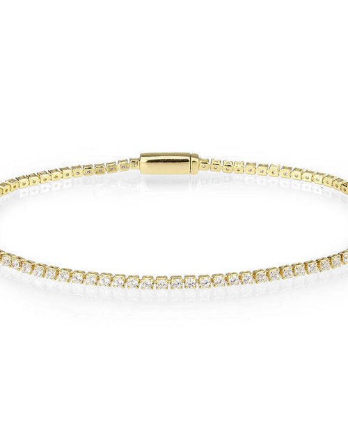 Load image into Gallery viewer, 3W1680 - Gold Brass Bracelet with AAA Grade CZ in Clear
