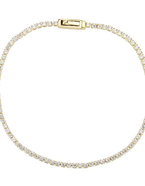Load image into Gallery viewer, 3W1680 - Gold Brass Bracelet with AAA Grade CZ in Clear
