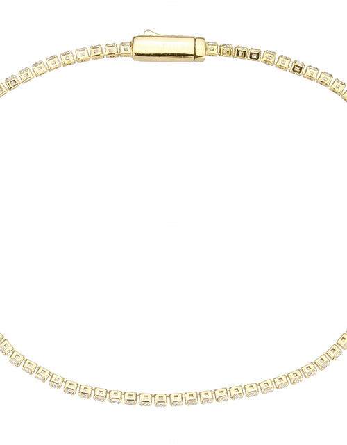 Load image into Gallery viewer, 3W1680 - Gold Brass Bracelet with AAA Grade CZ in Clear
