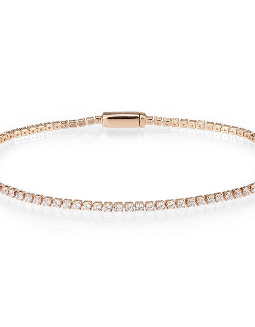 Load image into Gallery viewer, 3W1681 - Rose Gold Brass Bracelet with AAA Grade CZ in Clear
