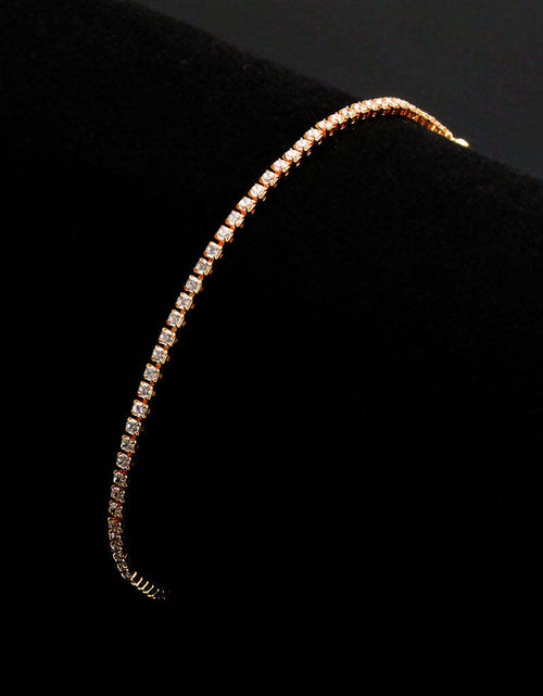 Load image into Gallery viewer, 3W1681 - Rose Gold Brass Bracelet with AAA Grade CZ in Clear
