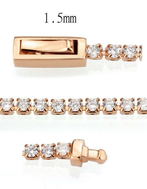 Load image into Gallery viewer, 3W1681 - Rose Gold Brass Bracelet with AAA Grade CZ in Clear
