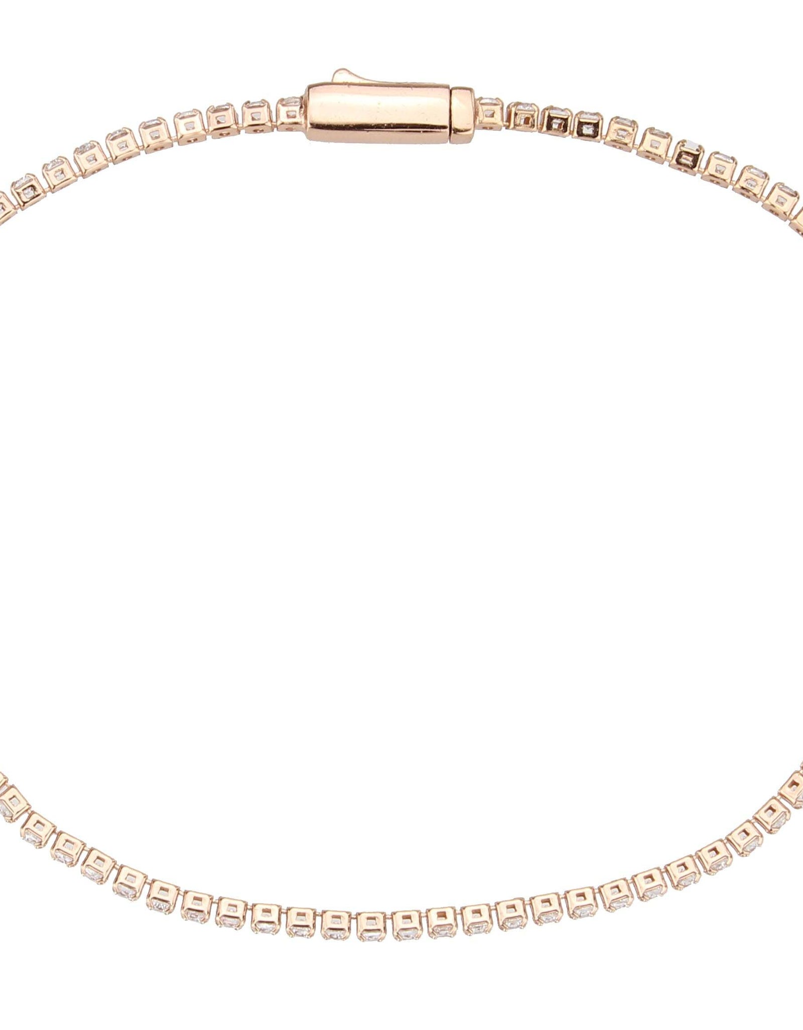 3W1681 - Rose Gold Brass Bracelet with AAA Grade CZ in Clear