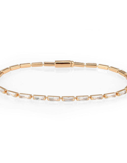 Load image into Gallery viewer, 3W1708 - Rose Gold Brass Bracelet with AAA Grade CZ in Clear
