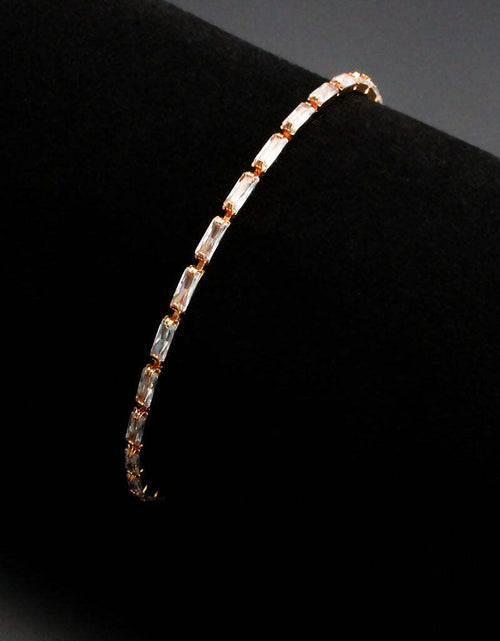 Load image into Gallery viewer, 3W1708 - Rose Gold Brass Bracelet with AAA Grade CZ in Clear
