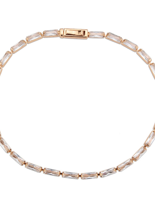 Load image into Gallery viewer, 3W1708 - Rose Gold Brass Bracelet with AAA Grade CZ in Clear
