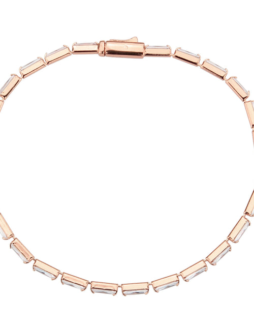 Load image into Gallery viewer, 3W1708 - Rose Gold Brass Bracelet with AAA Grade CZ in Clear

