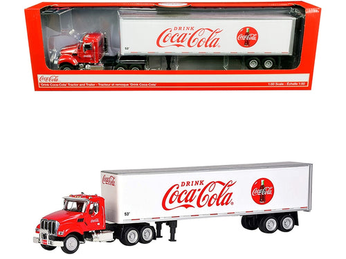 Load image into Gallery viewer, Truck Tractor with 53&#39; Trailer &quot;Drink Coca-Cola&quot; Red and White 1/50 Diecast Model by Motorcity Classics
