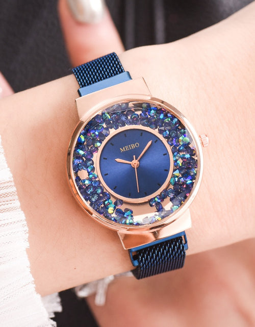 Load image into Gallery viewer, Color: Blue, style: Steel strap - New Brand Magnetic Women Watch
