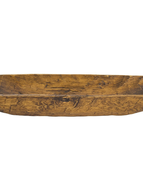 Load image into Gallery viewer, Rustic Brown and Natural Handcarved Thin Oval Centerpiece Bowl
