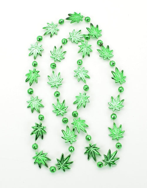 Load image into Gallery viewer, Pot Leaf Bead Necklaces Green Pack of 12
