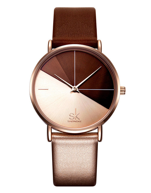 Load image into Gallery viewer, Color: Rose Gold - Two-tone belt rose gold female watch
