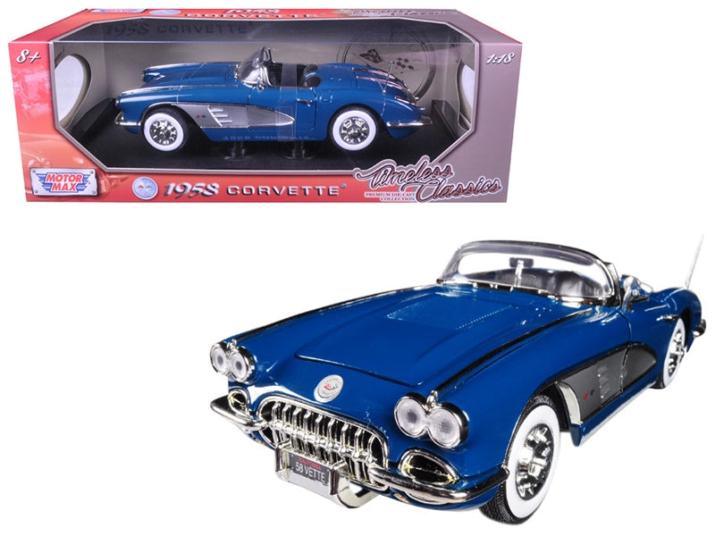 1958 Chevrolet Corvette Turquoise Timeless Classics 1/18 Diecast Model Car by Motormax