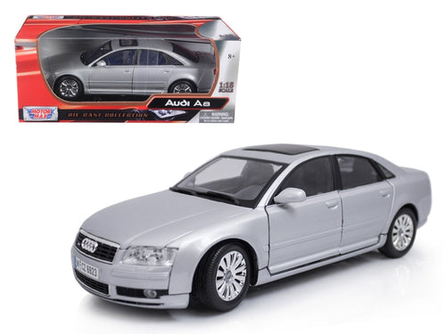 Load image into Gallery viewer, 2004 Audi A8 Silver 1/18 Diecast Model Car by Motormax
