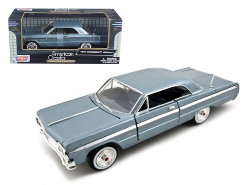 Load image into Gallery viewer, 1964 Chevrolet Impala Blue 1/24 Diecast Model Car by Motormax
